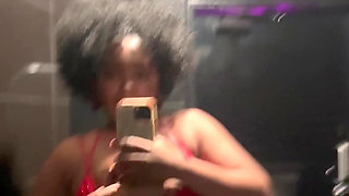 Prego Belly and Titties in the Bathroom