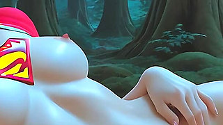 Beautiful Nude Elf Woman Gentle Lotion Clit Teasing in Pine Forest