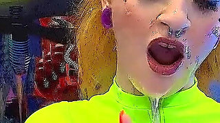 Redhead Azura Alii deepthroating big cock