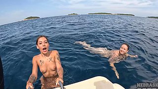 Abbie storm, dora the explorer, makes lesbian love with Vanessa Klein on the boat