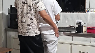 The Maid Got Fucked in the Ass in the Kitchen While Washing the Dishes.