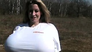 Public amateur blonde with huge boobs paid for toilet sex