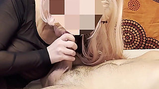 Step Sister French Teacher Blonde Wig Stockings Sloppy Blowjob Deepthroat Cum Swallow 4K Taboo Fantasy