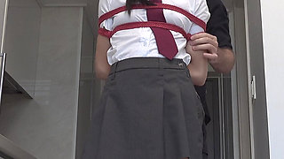 Shibari Video - Asian Schoolgirl in Ropes Gets Magicwanded