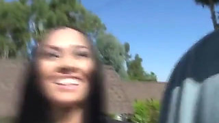 Gorgeous latina gets pounded anally by big black cock