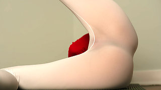 My Yoga Routine in Sheer White Pantyhose