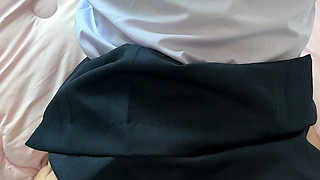 Cute Thai student fucked by a big white dick and huge cumshot on her school uniform