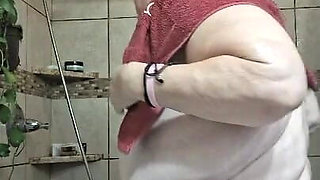 After a Hot Sshower Nurse Vicki Dries off and Does Some Other Grooming