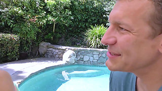 Squirting Poolside Slut Drenched in Cum and Juices