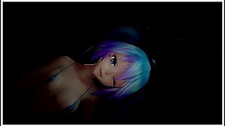 Tight micro bikini glows in fiery 4K fireworks