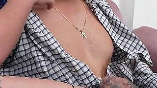 Threesome with Two Schoolgirls with the Bifida Tongue Get Out of Control and Casually Pass the Subject