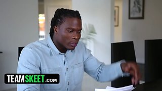 Innocent teenager blonde gal Natalie Knight has first ever time sex with a giant monster ebony dong - teamskeet