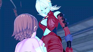 Chronoa gives Towa's cock a blow job and has a doggy style orgasm in this Dragon Ball Xenoverse hentai