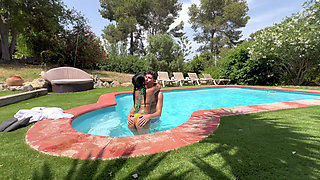 Neighbor Peeking at Us While We Have Sex in the Garden Pool - Yasmina Khan - Brady Bud
