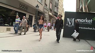Little Euro babe fucks on a city bus