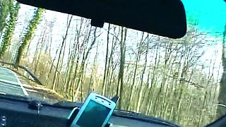 Blonde Sucks Cock and Shows Wet Pussy in Car
