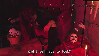 Latina MILF Domme dominates thin dude - bdsm, bondage,