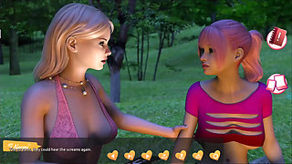 Helping the hotties #4 - Johanne woke up tied to a tree and so...ave him a blow job...Belle and Stacy played with each other.