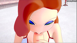 Jessica Rabbit blowjob in public pool