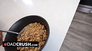 Dadcrush - mind-blowing blonde daughter-in-law Mila Monet gets on her knees and guzzles stepdaddy's cock