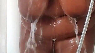 Plus Size Ebony BBW in the Shower