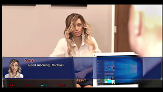 The office wife #2 Simon keeps looking up Stacy's skirt.