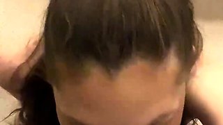 ShesNew Amateur brunette girlfriend POV blowjob handjob