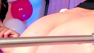 The Dildo Inside Her, Her Mouth Open with Pleasure