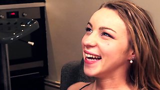 Brunette Slut Gives Blowjob To Big Cock Outdoors