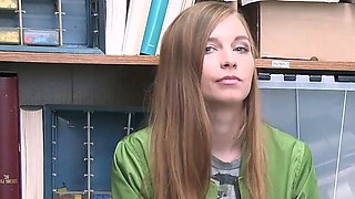 Cute teenager chick caught stealing gets punished by a
