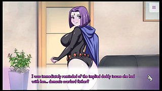 Adult Raven from Teen Titans gets her first ass fucking in Waifu Hub parody game