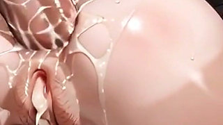 Messy Double Creampie Girl - Cum Leaking From Both Holes While Being Pounded