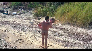 Risking It All on Empty Beach - Real Amateur Couple Squirt