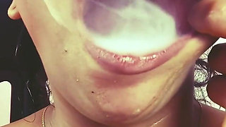 Obeying my master's orders by smoking and sucking cock