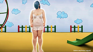 Miss Squid Exercises in White Lingerie