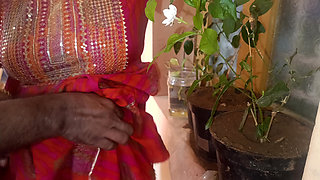 Hot housewife outside home