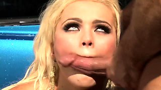 Fabulous big tits doll takes intense smashing