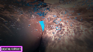 Underwater Cheating Fuck! Horny Hotwife at the Pool