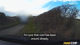 Promiscuous usa cougar in black fishnets nailed by a british policeman - faux cop