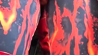 Red Nylon Jumpsuit Fetish - Cameltoe Tease, Deep Blowjob and Cum on My Downjacket