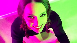Brunette Babe Takes a Deep Anal Pounding and Swallows Every