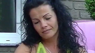 Solo Brunette German Hot Mom with Big Boobs Performs at Casting
