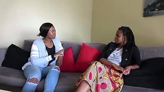 two Kinky African Lesbos Kiss And Gobble In Room