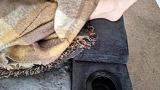 Masturbating off and jizz shot on her uber-cute soles and toes