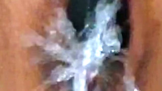 Squirting and  peeing pussy after fucking my toy
