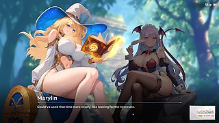 Satisfying hentai animation featuring a group of monster girls in a naughty test