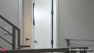Boss ties up and rough fucks maid