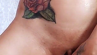 A Hot Brunette Masturbates with a Monster Dildo