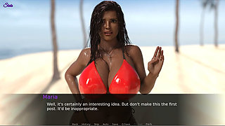 Wet Bikini Wearing Wife in Beach