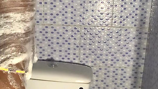 Hot ebony babe alone time in the bathroom